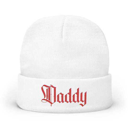 Daddy Embroidered Knit Beanie