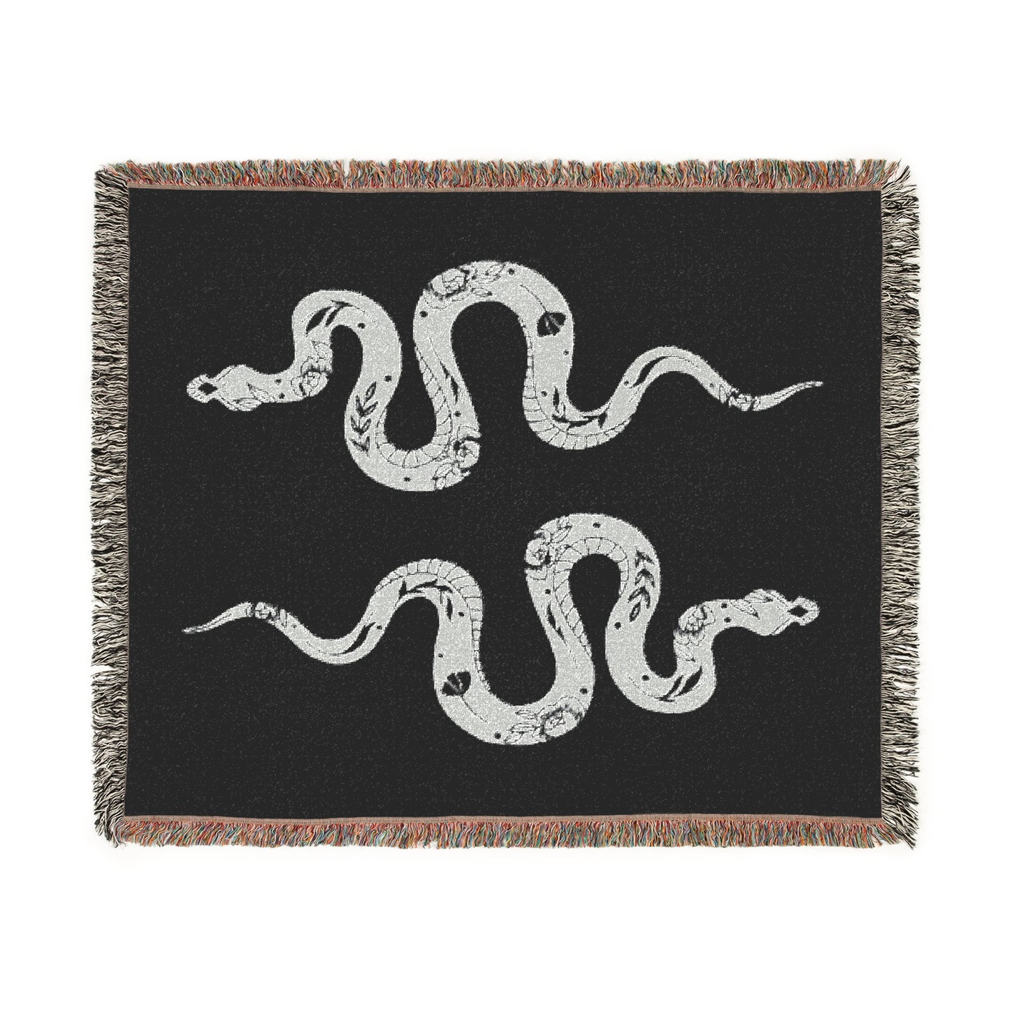 White Serpent Woven Blanket