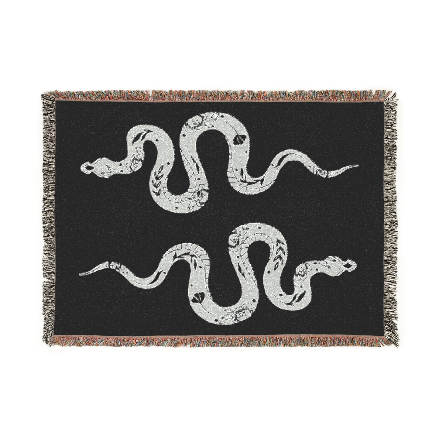 White Serpent Woven Blanket