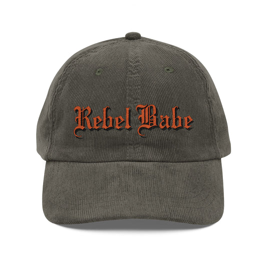 Rebel Babe Embroidered Vintage Corduroy Cap