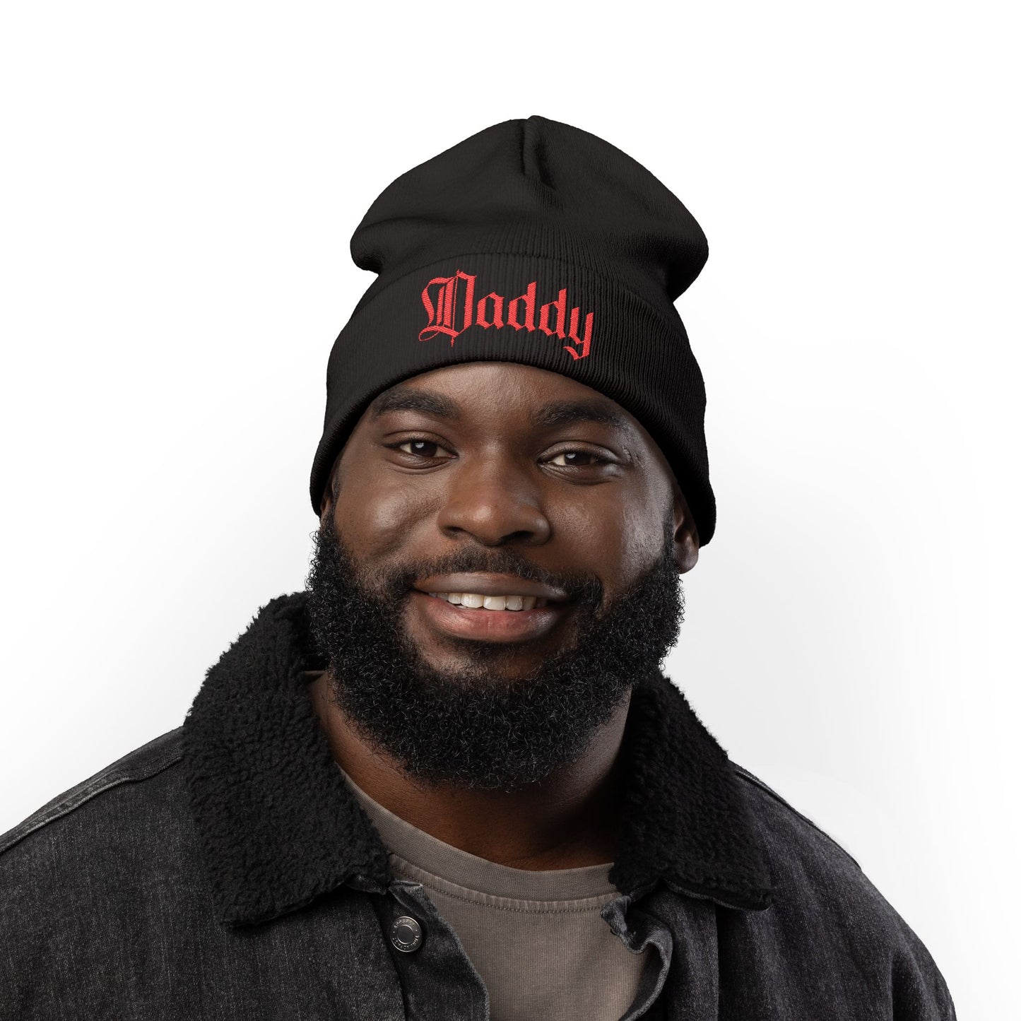 Daddy Embroidered Knit Beanie