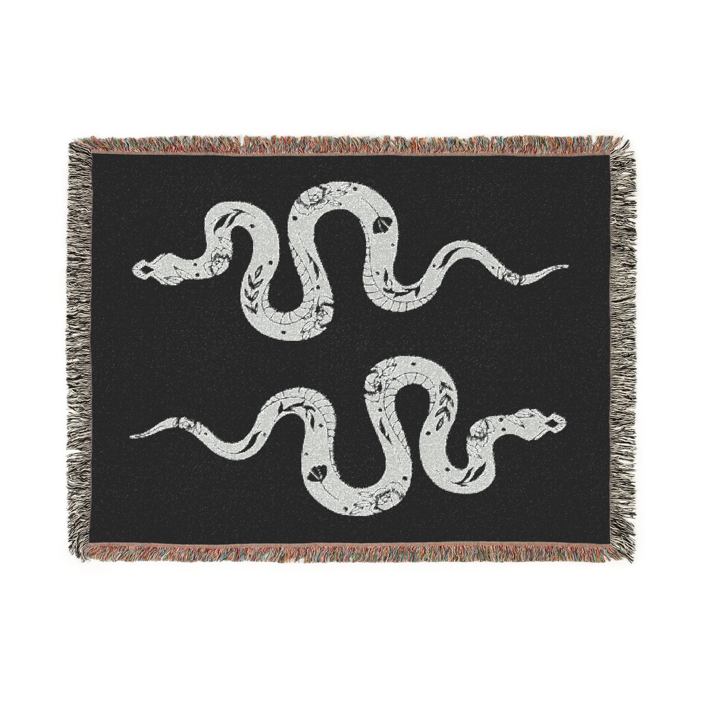 White Serpent Woven Blanket