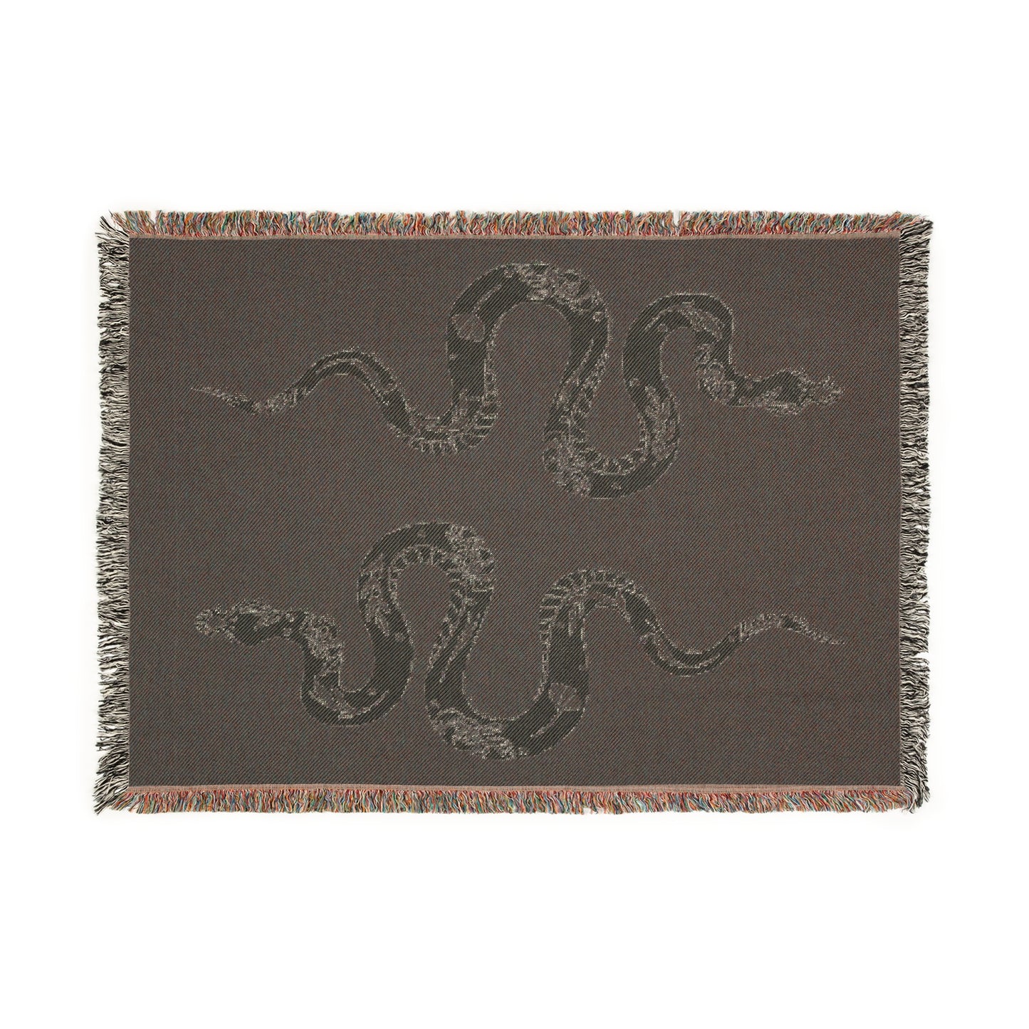 White Serpent Woven Blanket