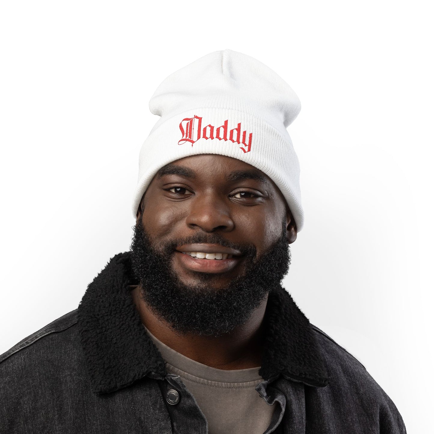 Daddy Embroidered Knit Beanie