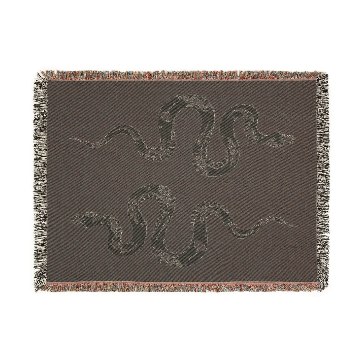 White Serpent Woven Blanket