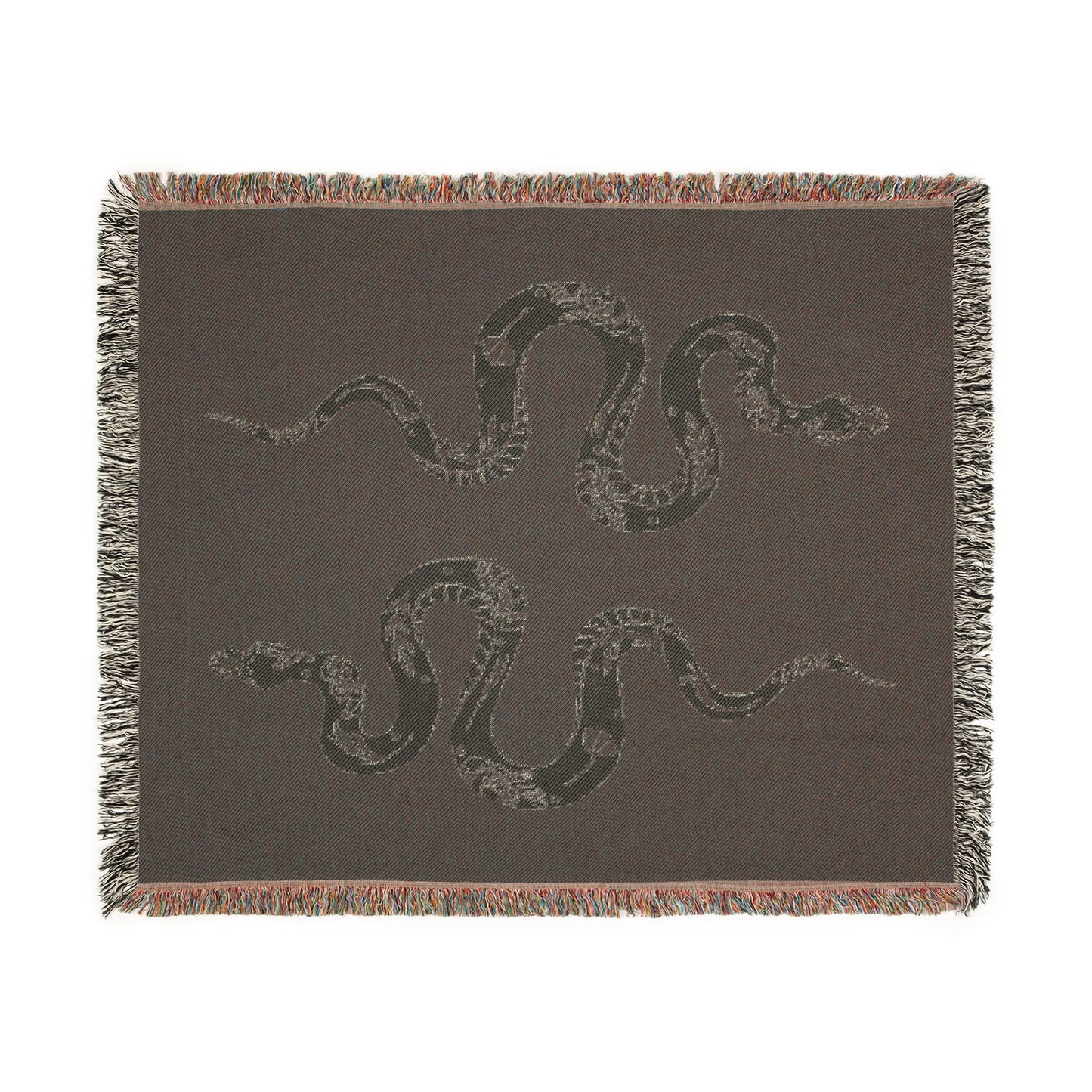White Serpent Woven Blanket