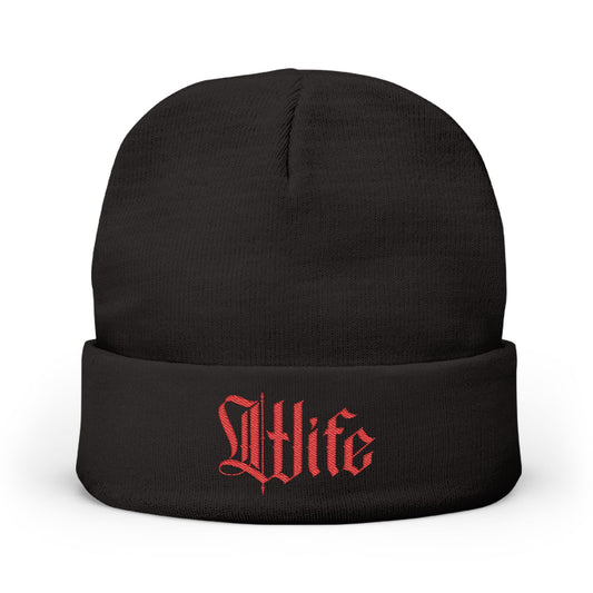 Wife Embroidered Knit Beanie