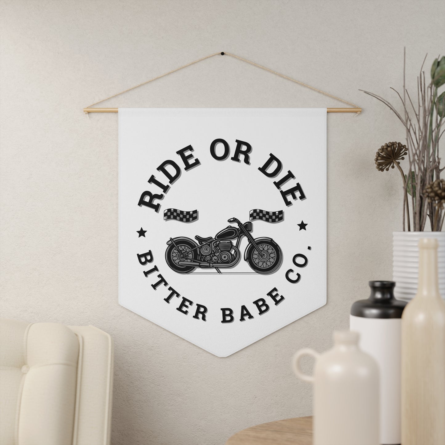 Ride or Die Motorcycle Kids  Pennant Banner